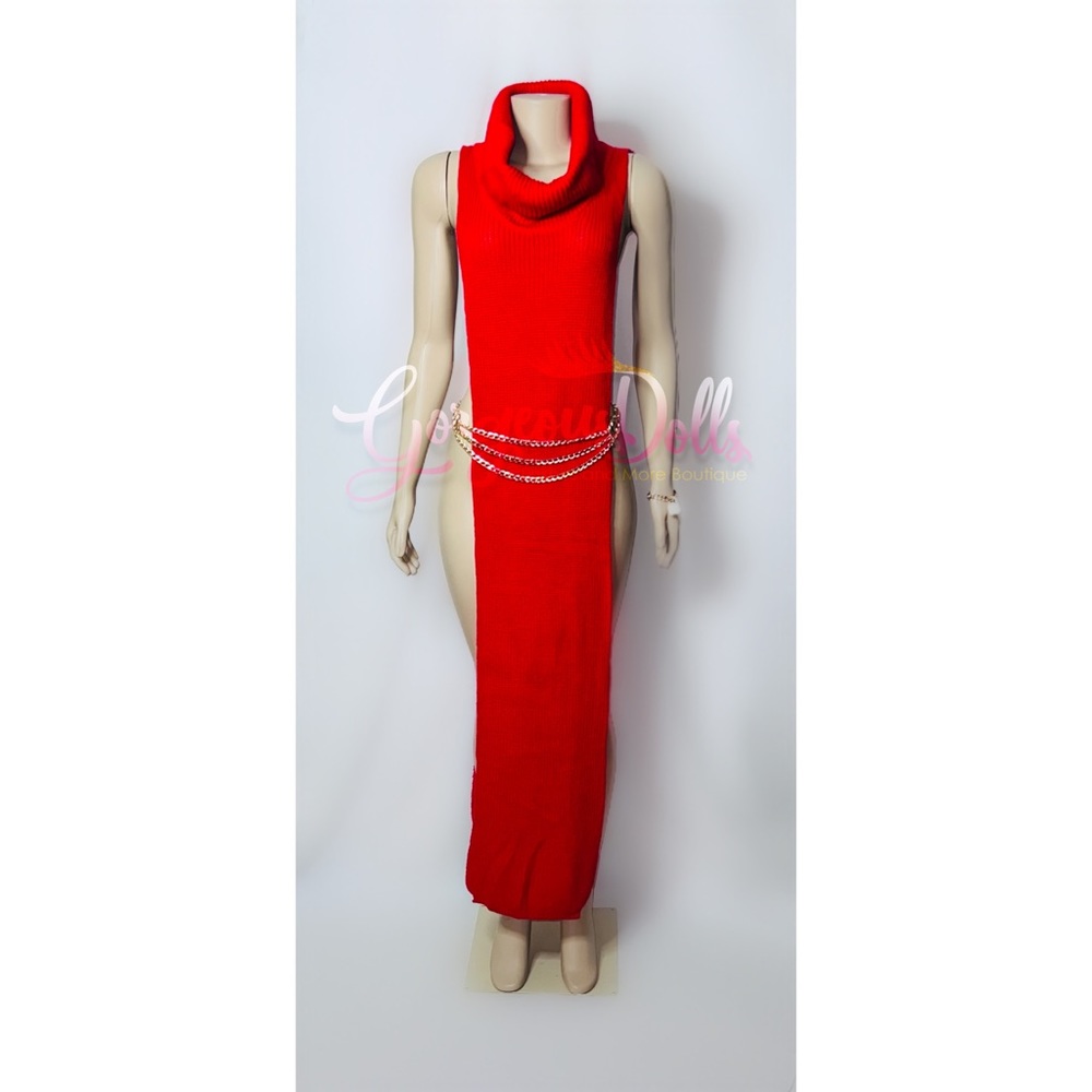 Gorgeous Dolls Mock Neck Slip Long Top